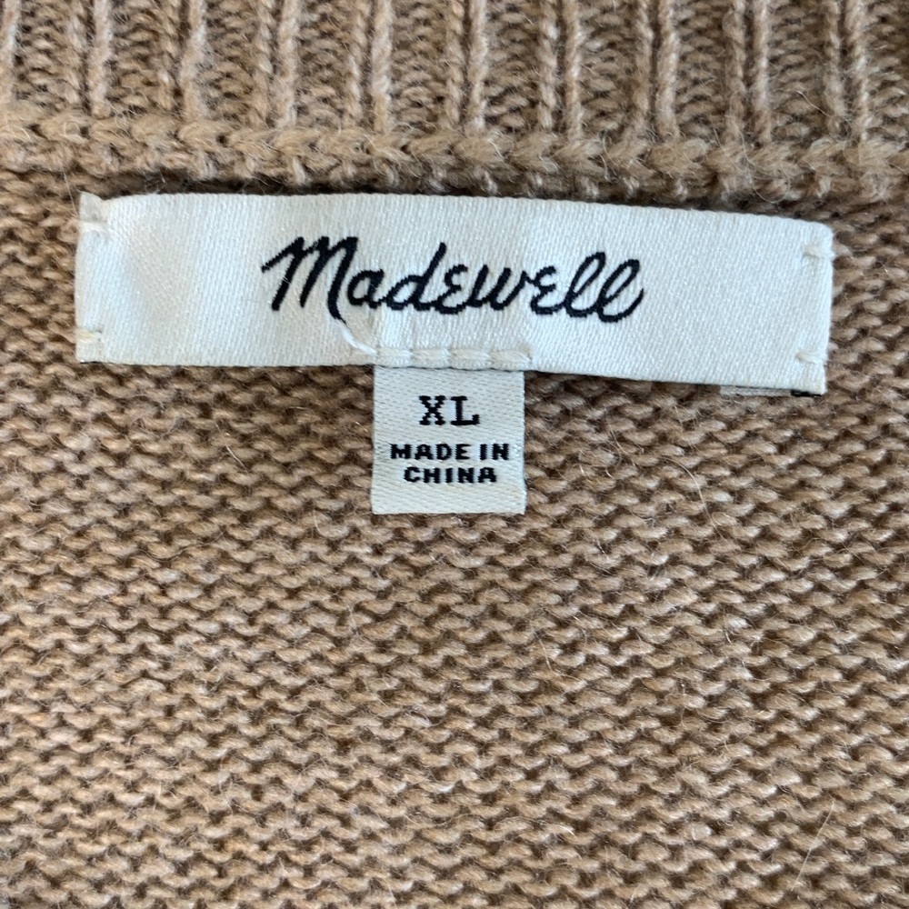 Madewell tan ribbed cropped sweater size XL - Picture 4 of 8